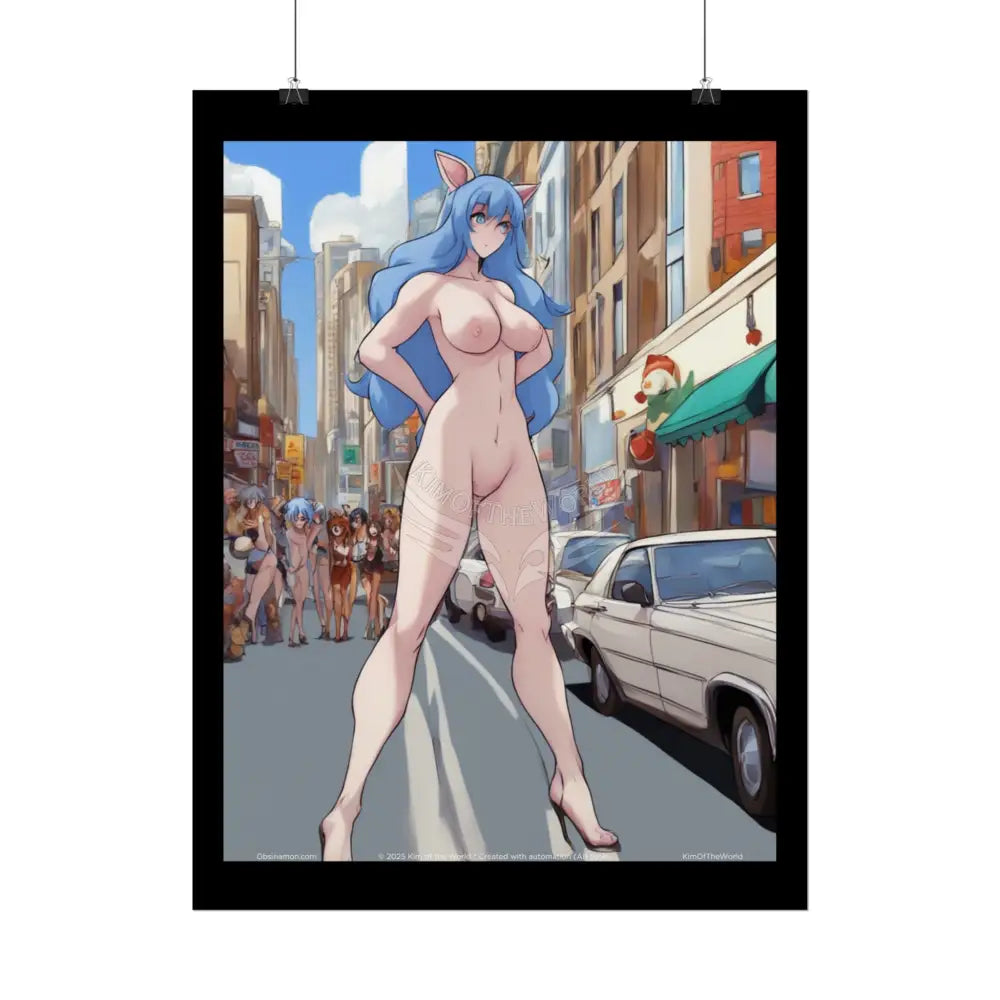 Giantess Anime Anthro Giant Lady Girl Poster — Rolled Art Print Poster