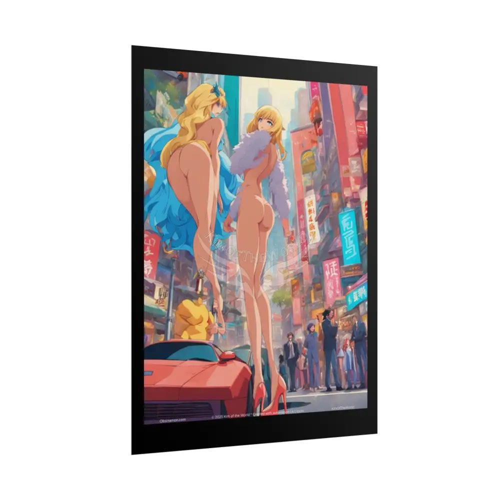 Giantess Anime Giant Lady Girl Poster — Rolled Art Print Poster