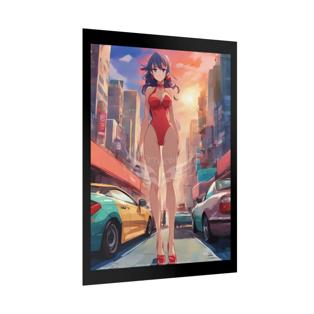Giantess Anime Giant Lady Girl Poster — Rolled Art Print Poster