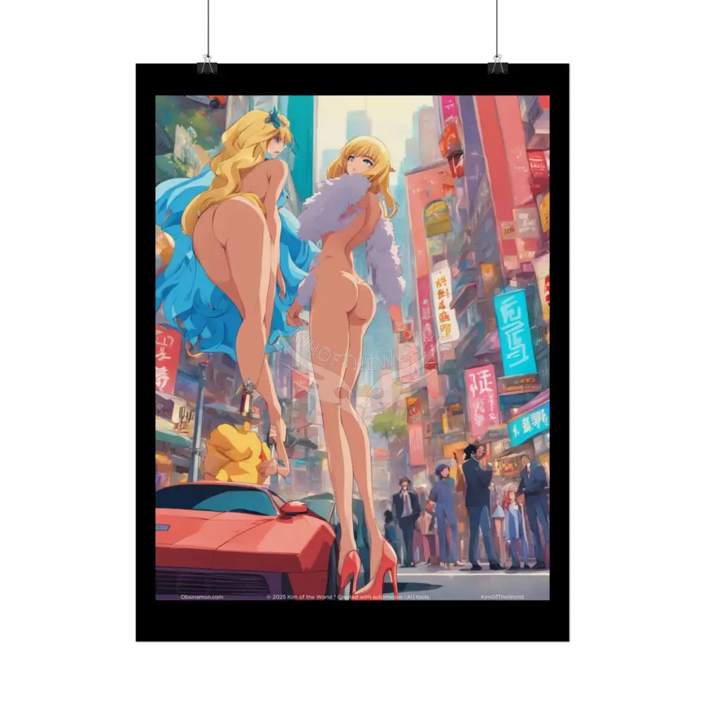 Giantess Anime Giant Lady Girl Poster — Rolled Art Print Poster