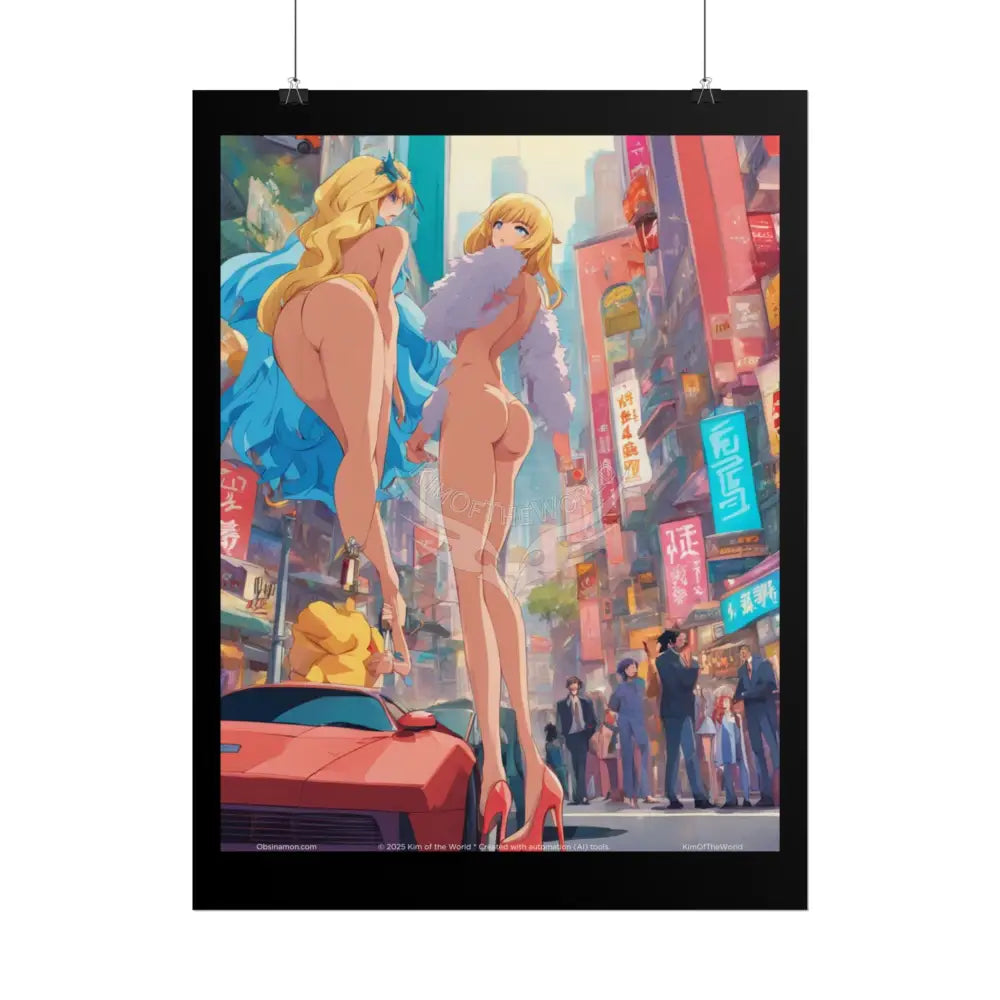 Giantess Anime Giant Lady Girl Poster — Rolled Art Print Poster