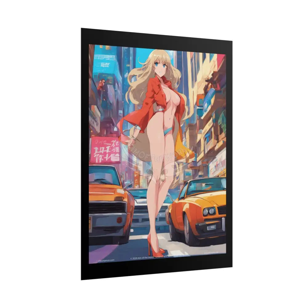 Giantess Anime Giant Lady Girl Poster — Rolled Art Print Poster