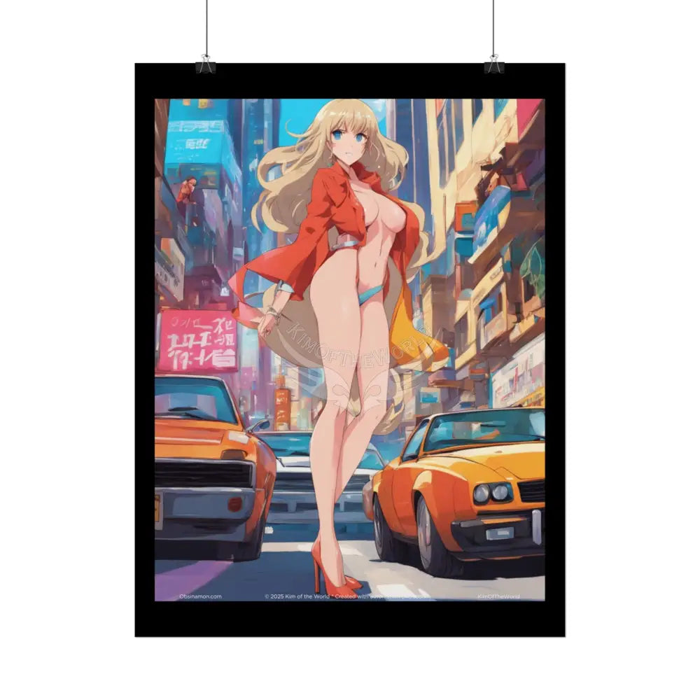 Giantess Anime Giant Lady Girl Poster — Rolled Art Print Poster
