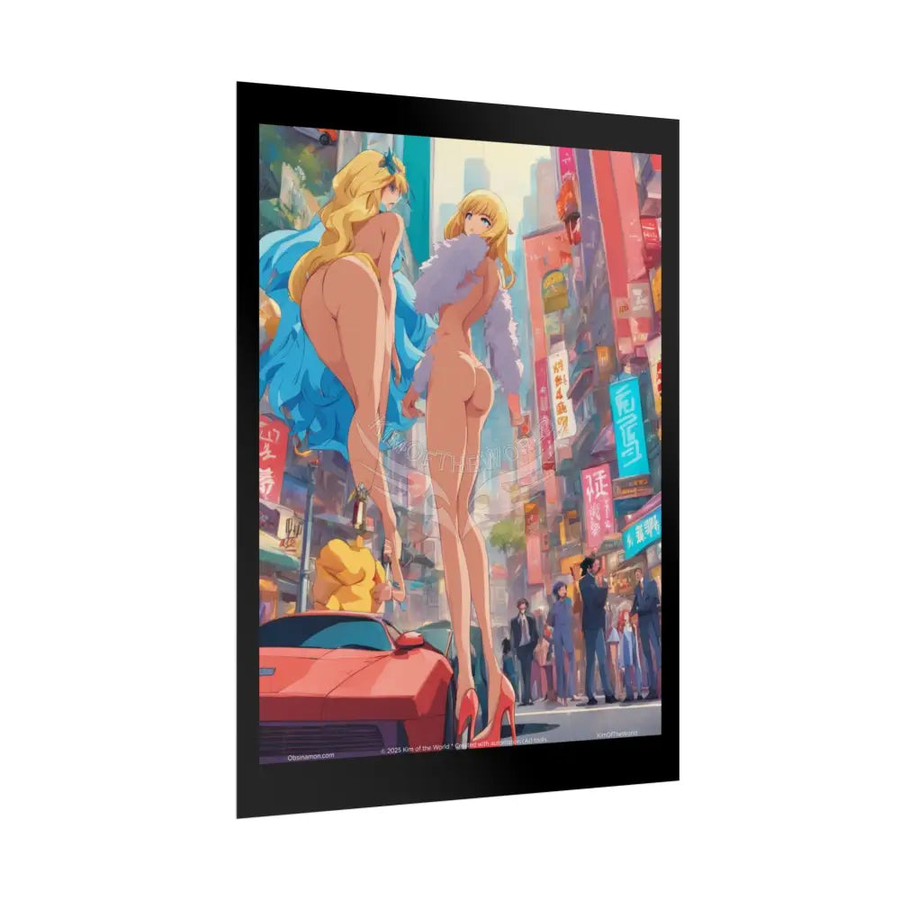 Giantess Anime Giant Lady Girl Poster — Rolled Art Print Poster