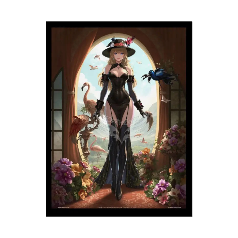 Giantess Anime Girl Sexy Skimpy Fashion Fun Fetish Poster — Sexy Lingerie Stiletto Art Print 18″ x 24″ (Vertical)