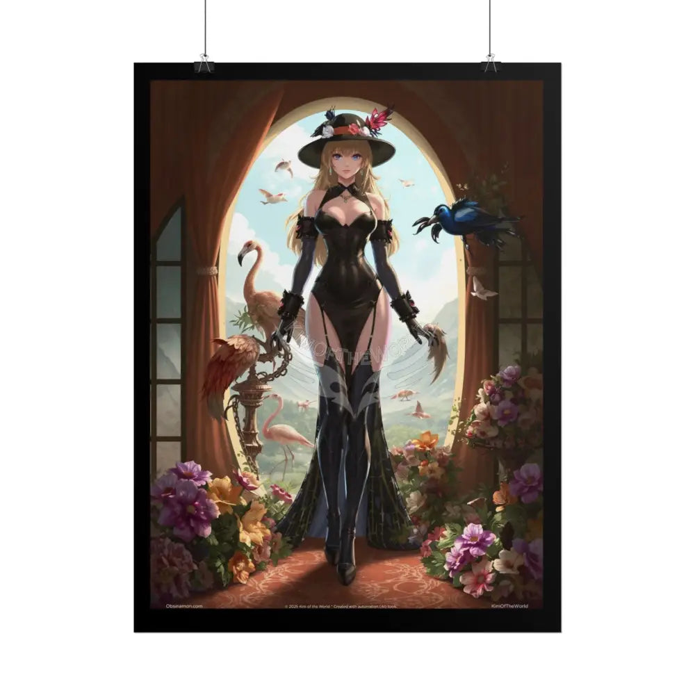 Giantess Anime Girl Sexy Skimpy Fashion Fun Fetish Poster — Sexy Lingerie Stiletto Art Print Poster