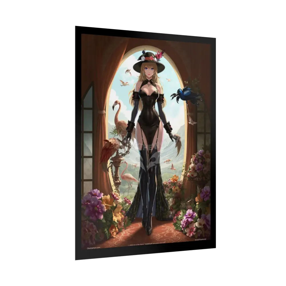 Giantess Anime Girl Sexy Skimpy Fashion Fun Fetish Poster — Sexy Lingerie Stiletto Art Print Poster