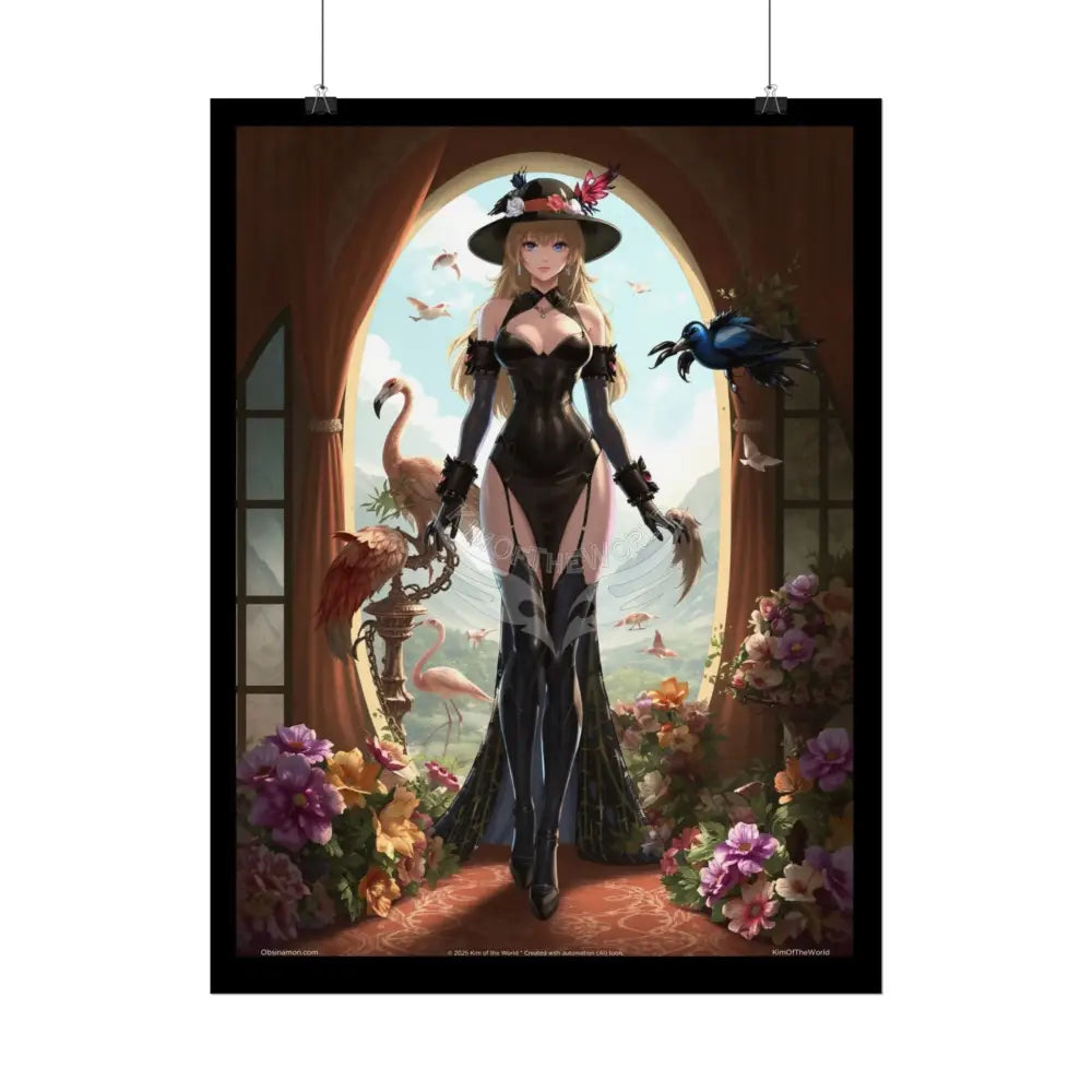 Giantess Anime Girl Sexy Skimpy Fashion Fun Fetish Poster — Sexy Lingerie Stiletto Art Print Poster