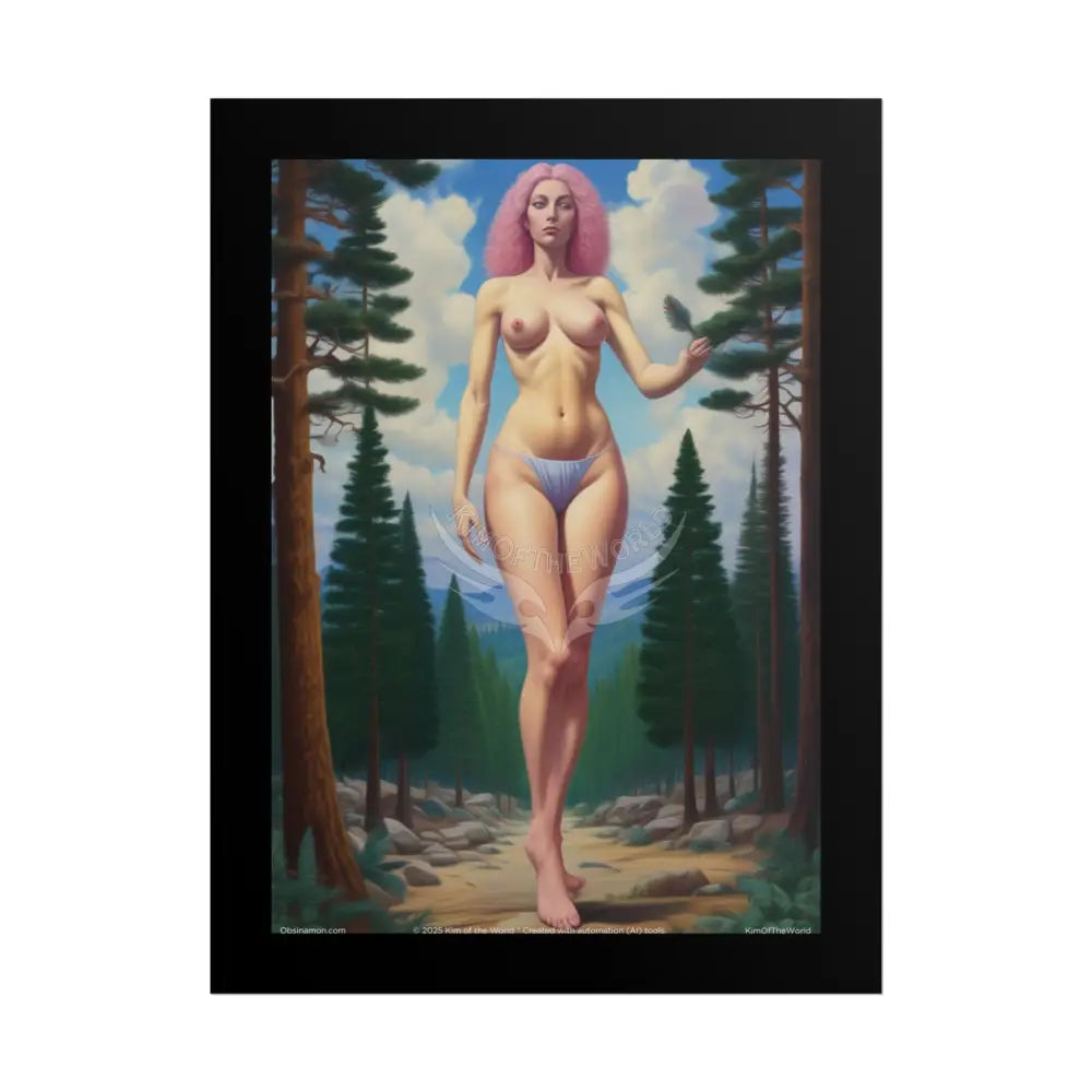 Giantess Wood Nymph Barefoot Forest Protector Art Print (Foot Lover Theme) 18″ x 24″ (Vertical) / Matte Poster