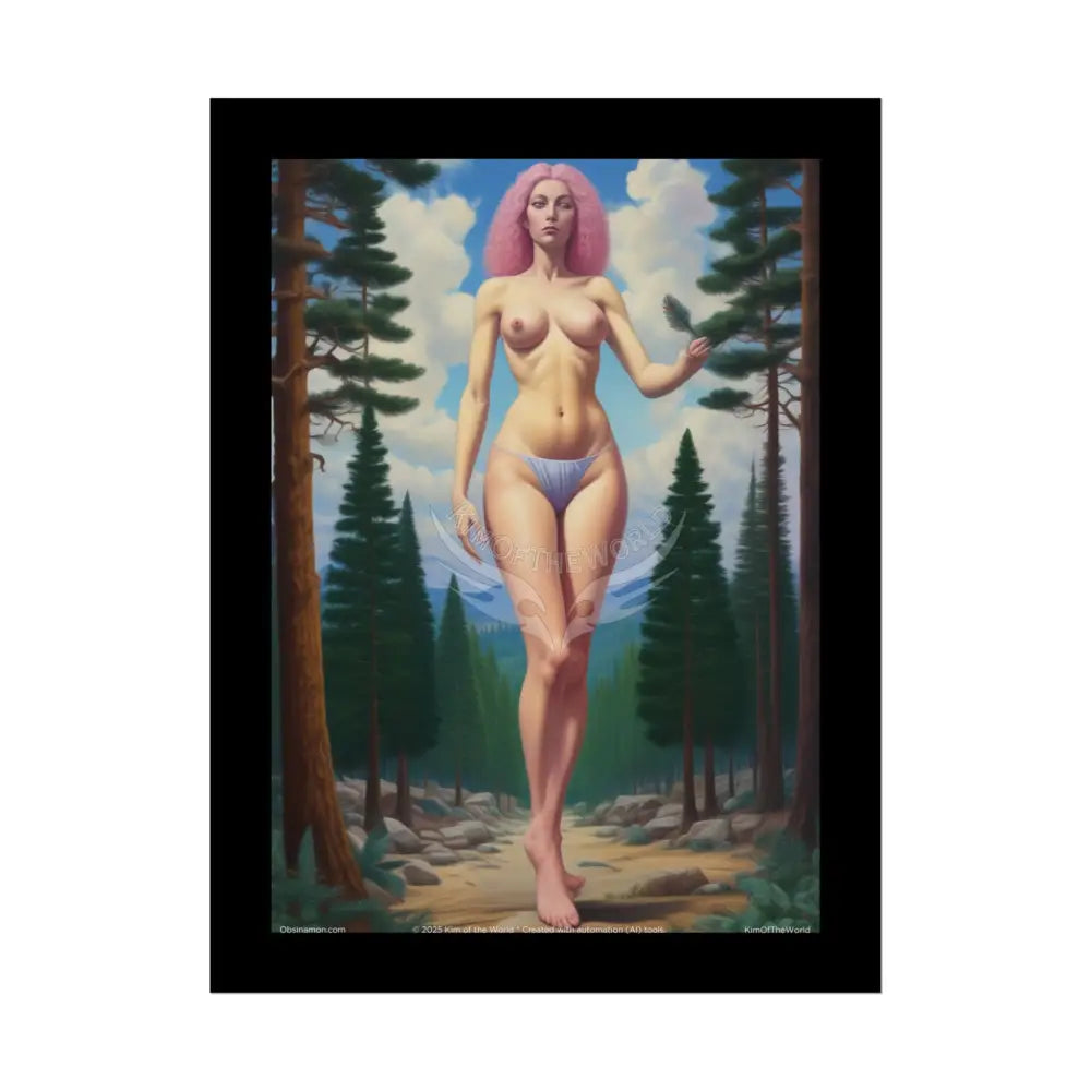 Giantess Wood Nymph Barefoot Forest Protector Art Print (Foot Lover Theme) 18″ x 24″ (Vertical) / Semi Glossy Poster