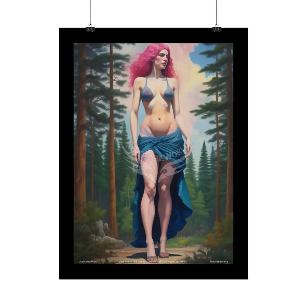 Giantess Wood Nymph Barefoot Forest Protector Art Print (Foot Lover Theme) Poster
