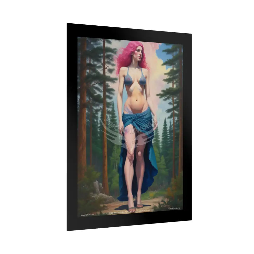 Giantess Wood Nymph Barefoot Forest Protector Art Print (Foot Lover Theme) Poster