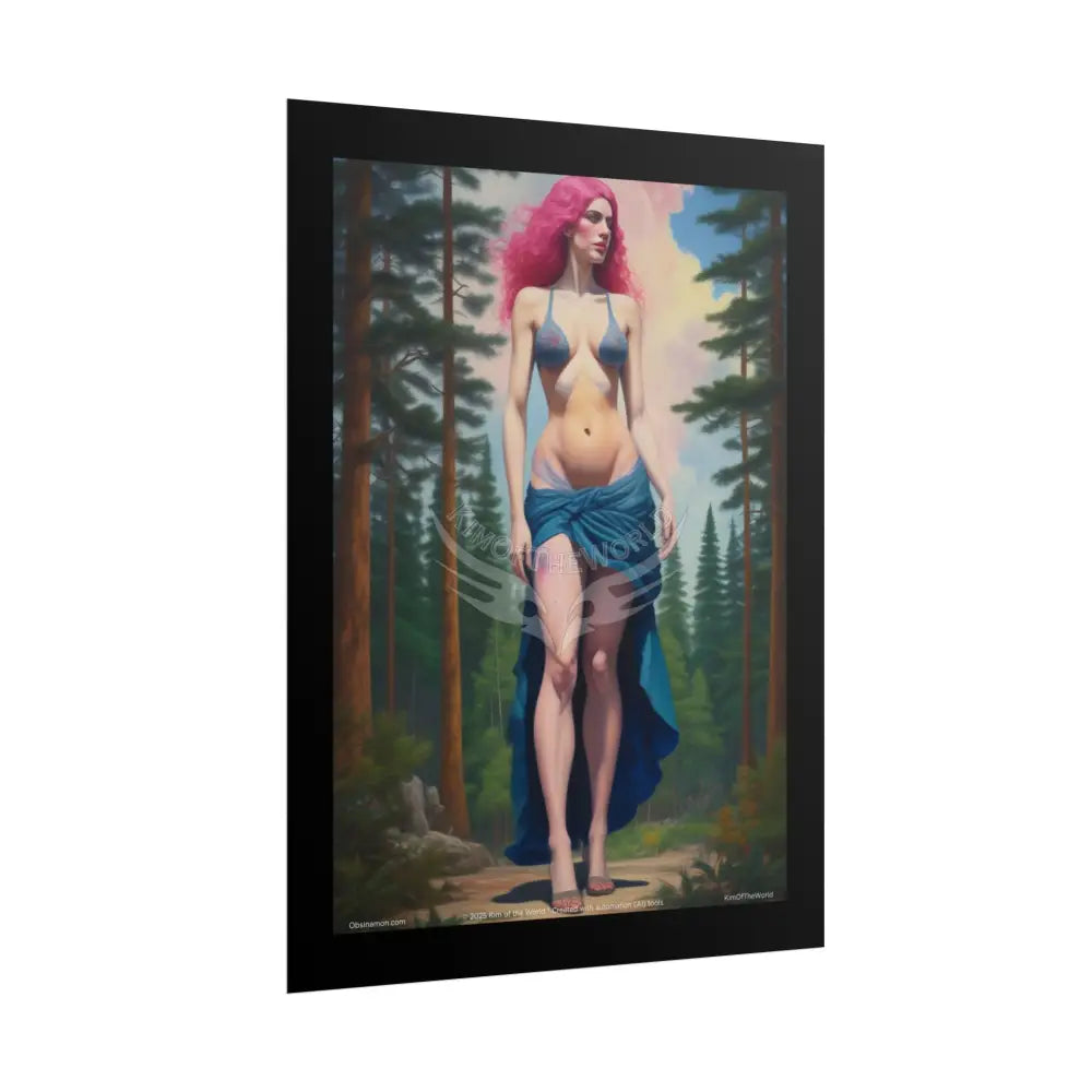 Giantess Wood Nymph Barefoot Forest Protector Art Print (Foot Lover Theme) Poster