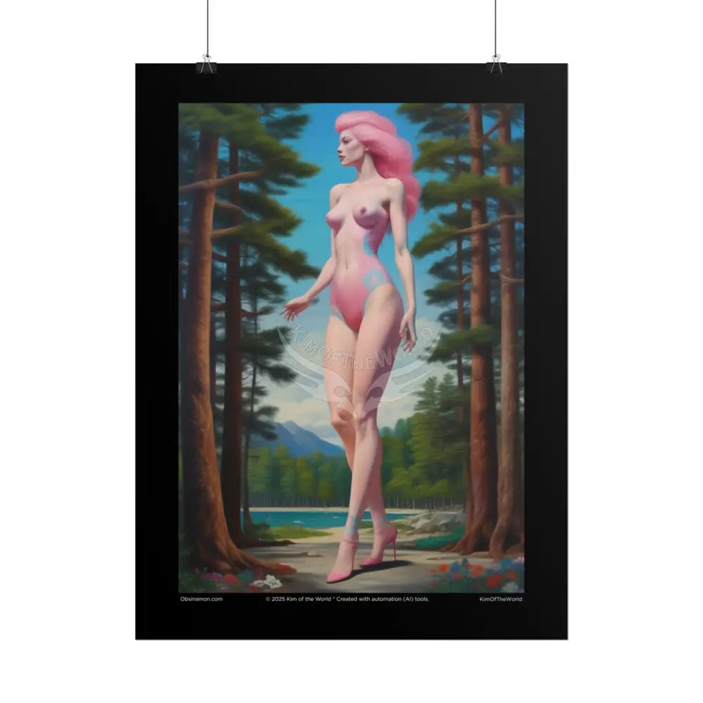 Giantess Wood Nymph Barefoot Heels Forest Protector Art Print (Foot Lover Theme) Poster