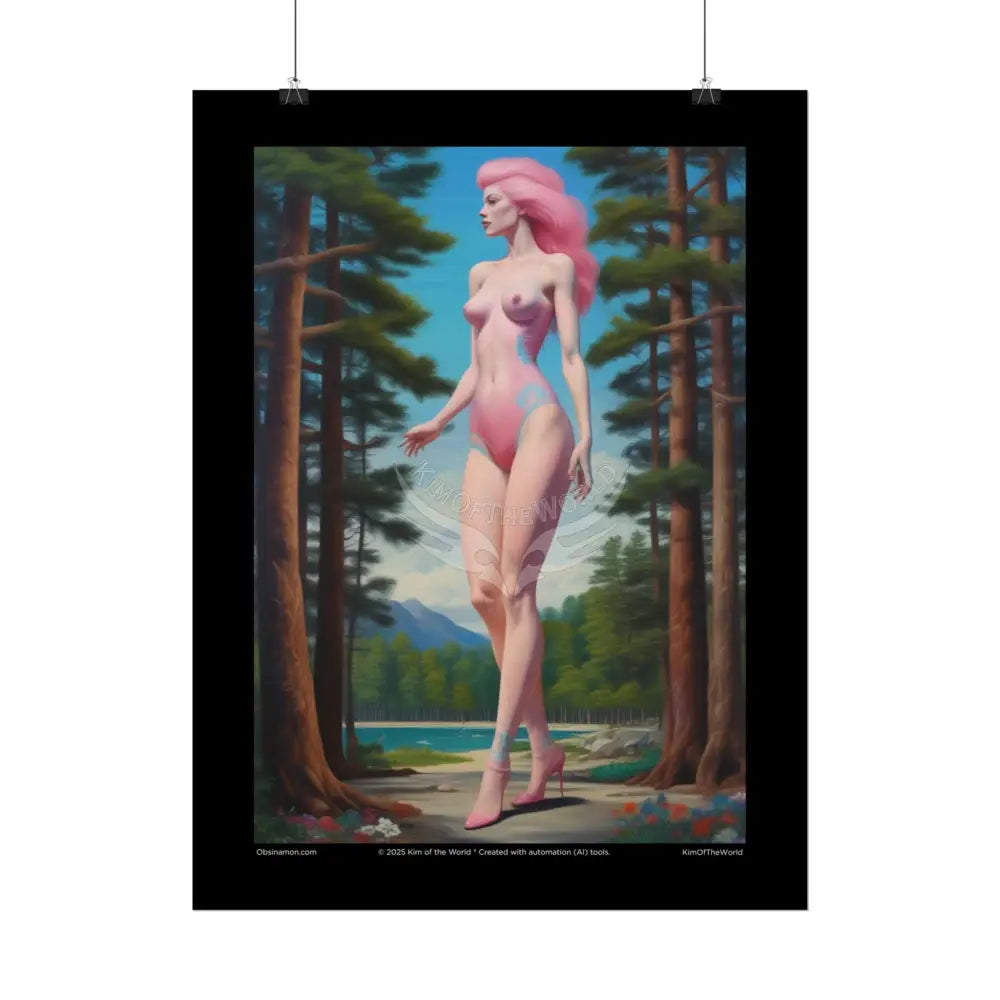 Giantess Wood Nymph Barefoot Heels Forest Protector Art Print (Foot Lover Theme) Poster