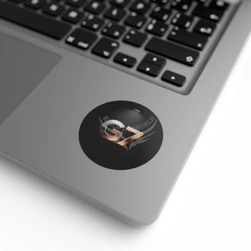 Glossy Black ’G7’ Logo Roll Round Sticker Labels — (Custom Brand Seals) Paper products