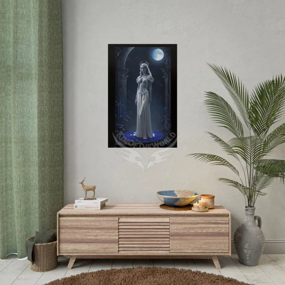 Goth Girl Fashion Faux Advertising Art Rolled Poster — Deep Color-Coordinated Magazine Art Poster