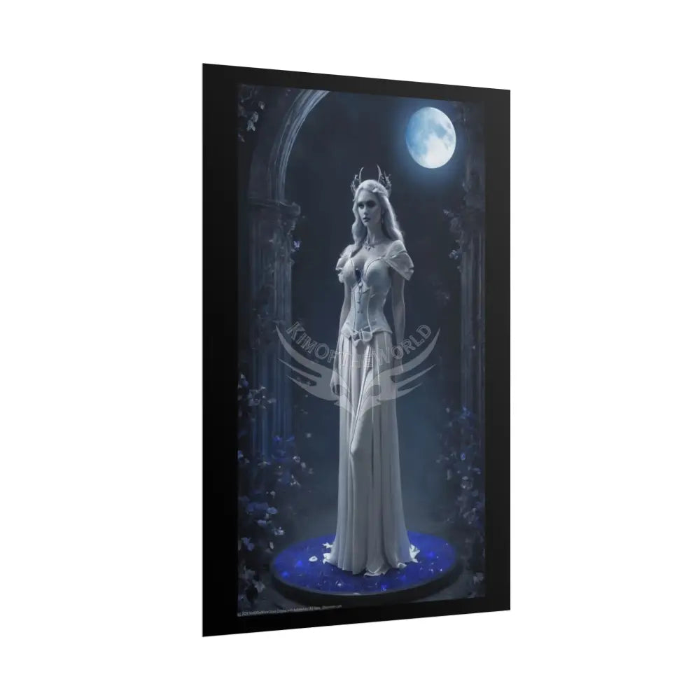 Goth Girl Fashion Faux Advertising Art Rolled Poster — Deep Color-Coordinated Magazine Art Poster