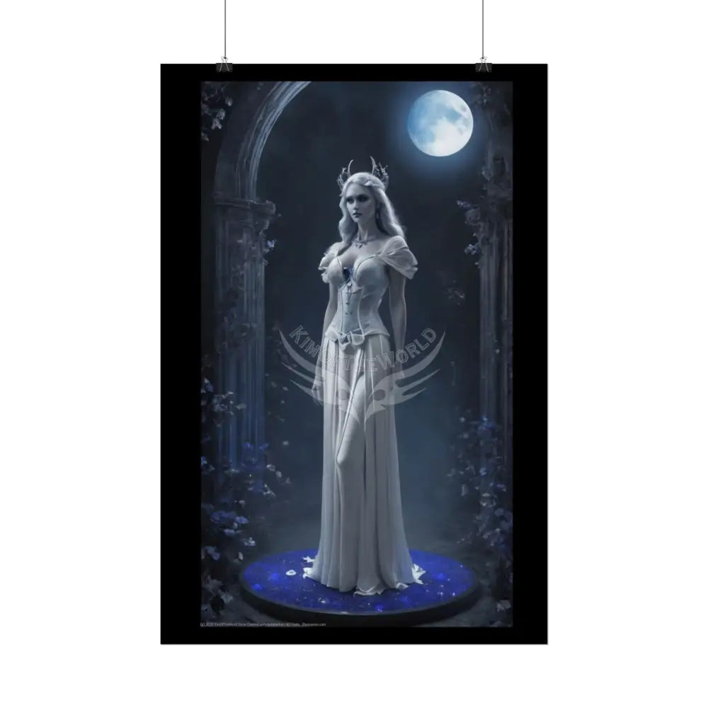Goth Girl Fashion Faux Advertising Art Rolled Poster — Deep Color-Coordinated Magazine Art Poster