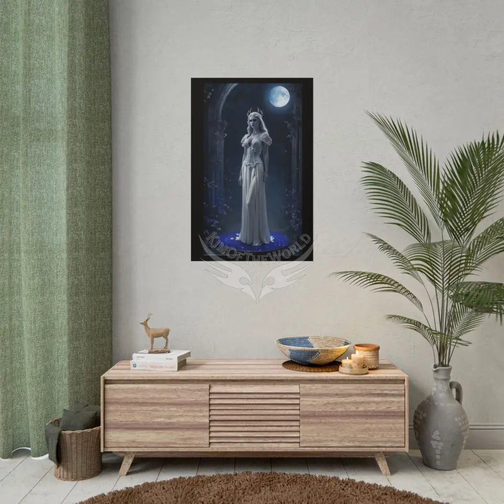 Goth Girl Fashion Faux Advertising Art Rolled Poster — Deep Color-Coordinated Magazine Art Poster