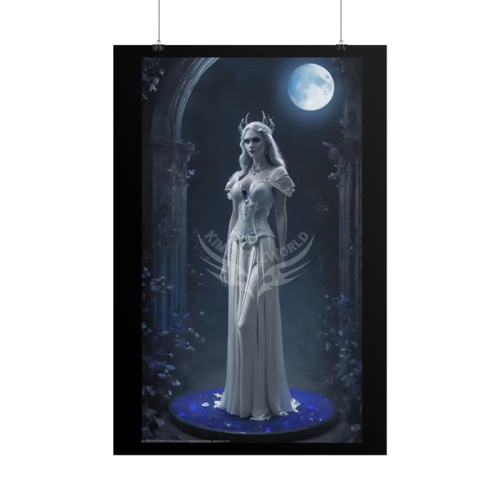 Goth Girl Fashion Faux Advertising Art Rolled Poster — Deep Color-Coordinated Magazine Art Poster