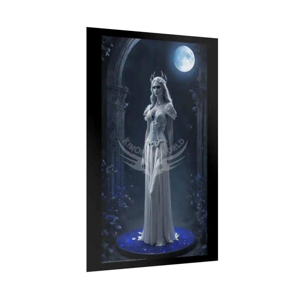 Goth Girl Fashion Faux Advertising Art Rolled Poster — Deep Color-Coordinated Magazine Art Poster
