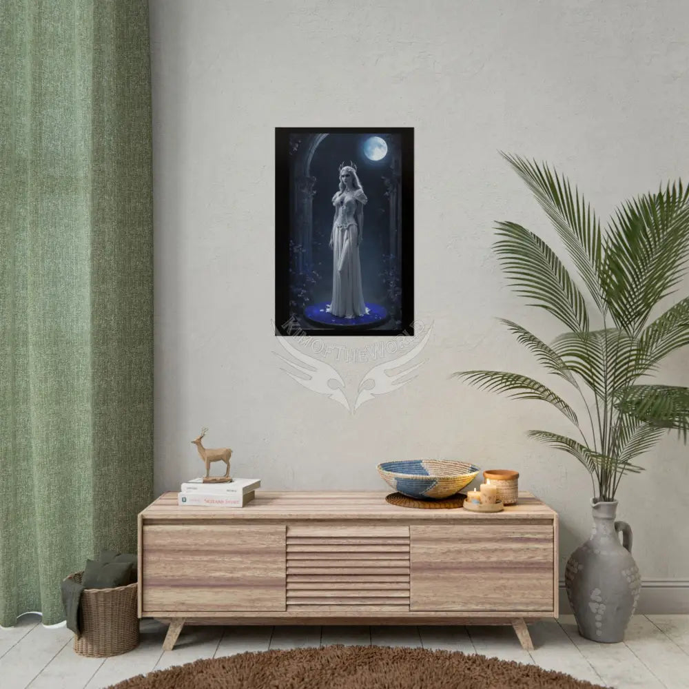 Goth Girl Fashion Faux Advertising Art Rolled Poster — Deep Color-Coordinated Magazine Art Poster