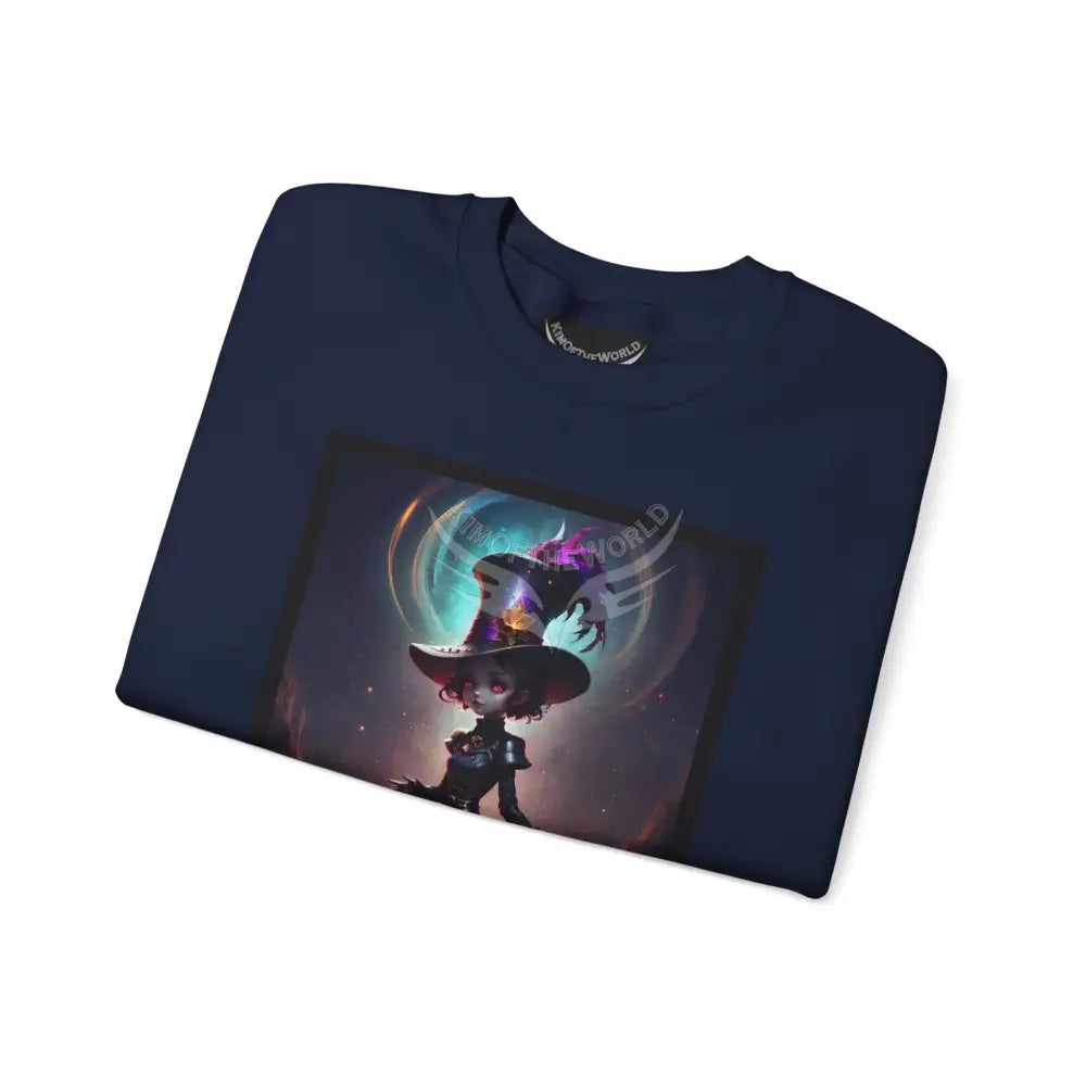 Gothic Anime Magician Empowered Lady Fantasy Signature Design Sweatshirt — Tall Giantess Fetish Art Crewneck Sweatshirt