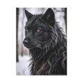 Gothic Beautiful Black Wolf Dark Howler Fantasy Canvas Print — Matte Stretched Wall Art 30’’ x 40’’ (Vertical) / 1.25’’