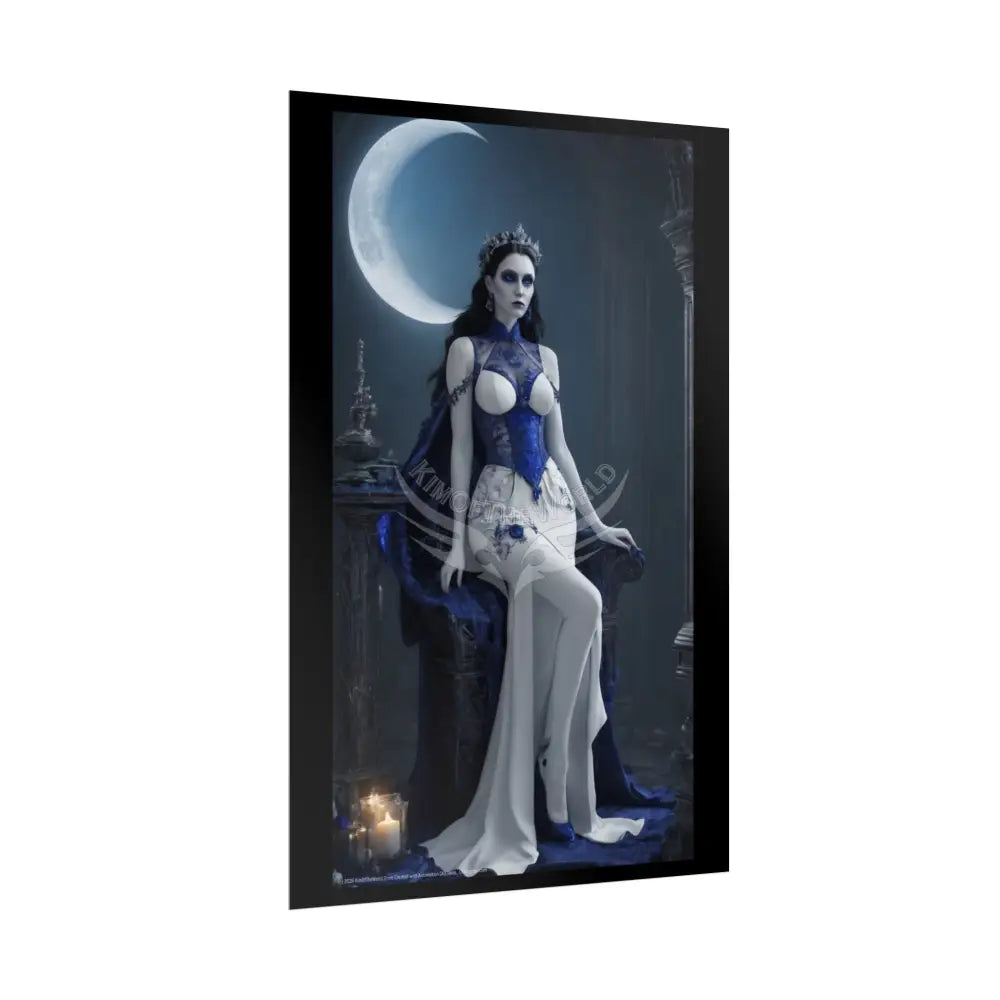 Gothic Blue Creeper Goth Girl AI Girls & Nymphs Rolled Poster Poster