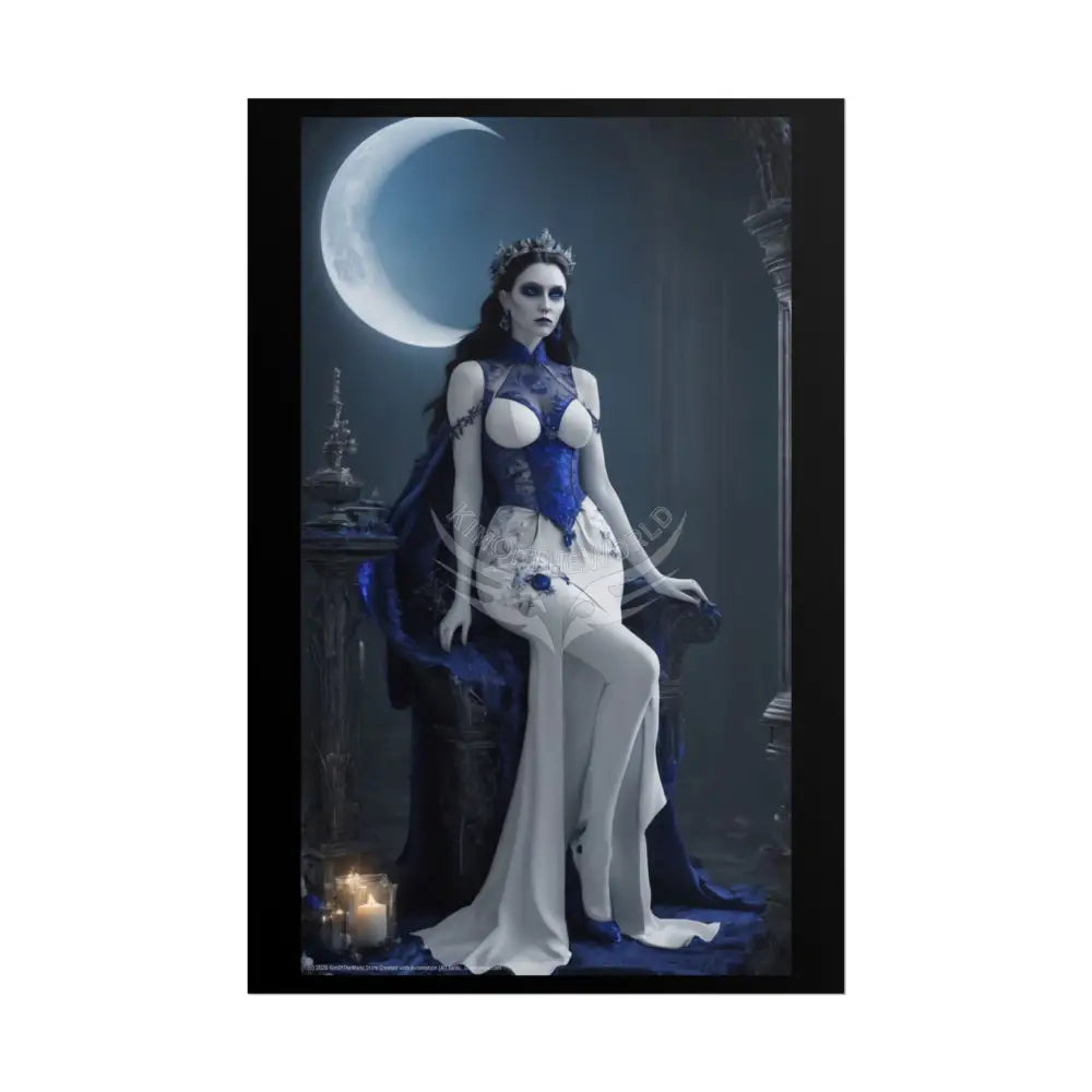 Gothic Blue Creeper Goth Girl AI Girls & Nymphs Rolled Poster 20″ x 30″ (Vertical) / Matte Poster