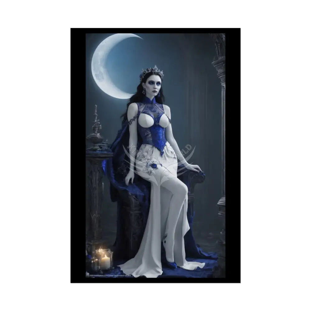 Gothic Blue Creeper Goth Girl AI Girls & Nymphs Rolled Poster 20″ x 30″ (Vertical) / Semi Glossy Poster