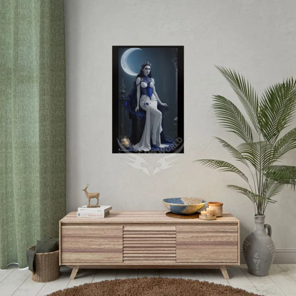 Gothic Blue Creeper Goth Girl AI Girls & Nymphs Rolled Poster Poster