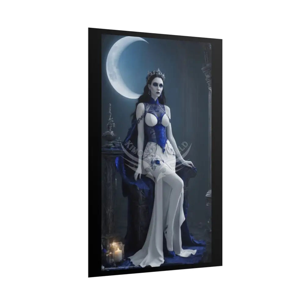 Gothic Blue Creeper Goth Girl AI Girls & Nymphs Rolled Poster Poster