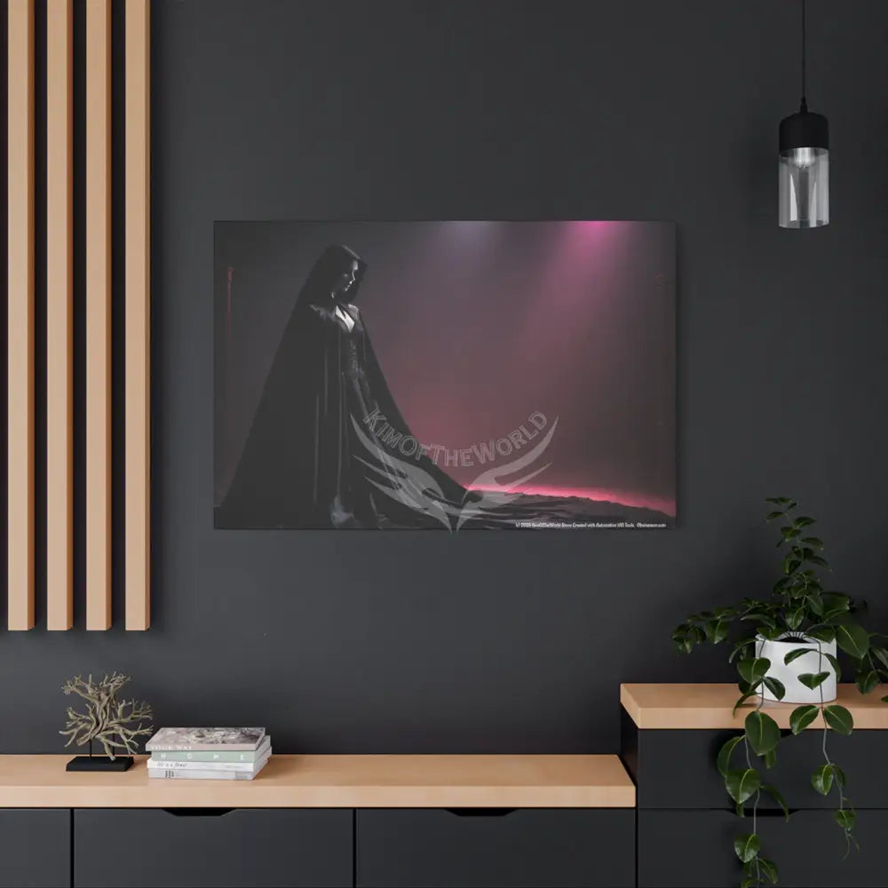 Gothic Caped Woman Matte Canvas Art — Empowered Calm Portrait 48″ x 32″ (Horizontal) / 1.25’’ Canvas