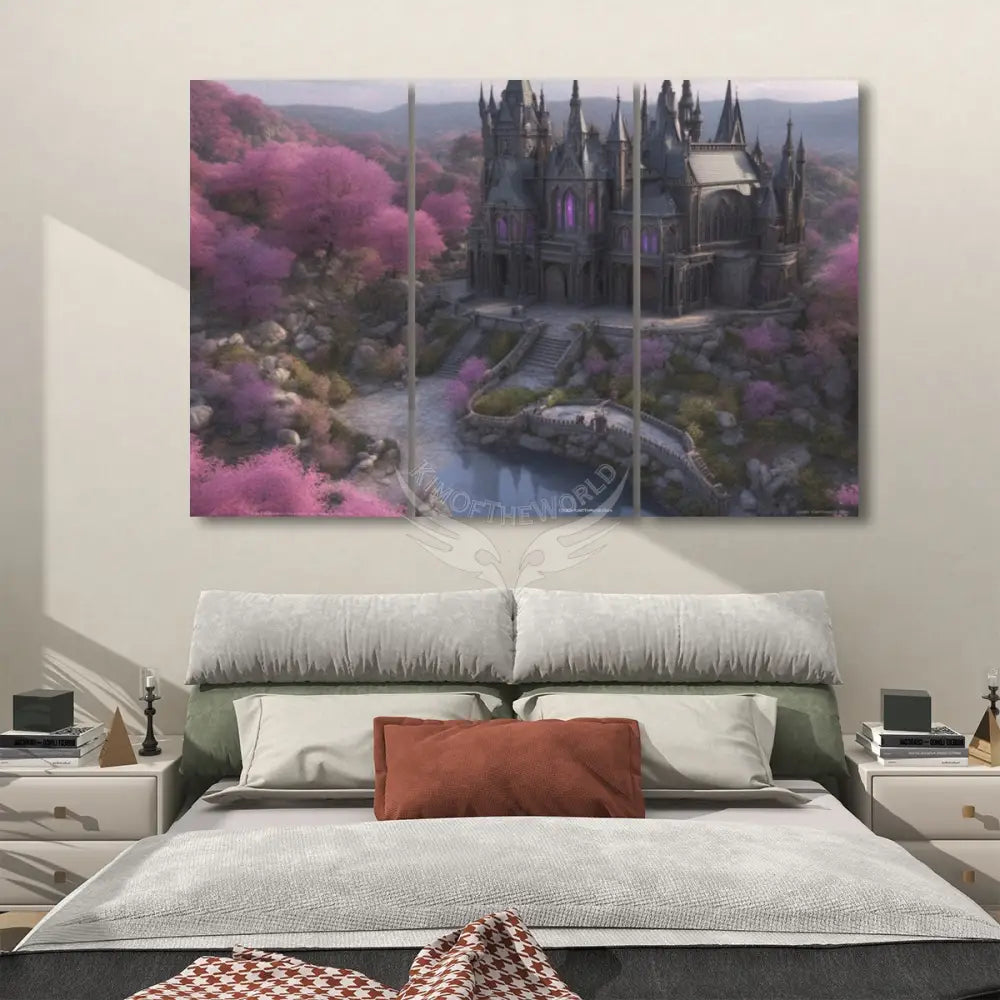 Gothic Castle - 3 Panels Sound Absorbing Wall Art 24’’x48’’x3 pcs Acoustic Panels