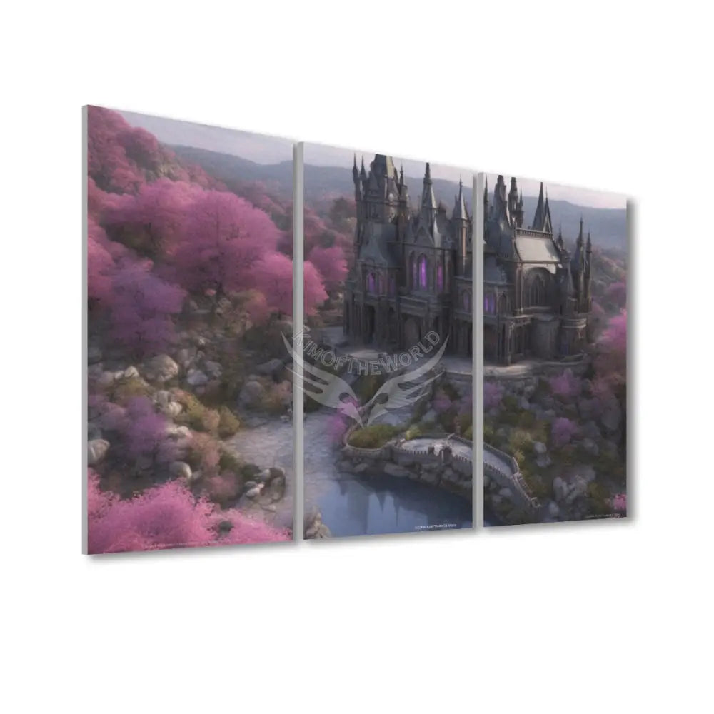 Gothic Castle - 3 Panels Sound Absorbing Wall Art 24’’x48’’x3 pcs Acoustic Panels