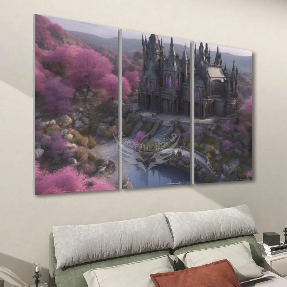 Gothic Castle - 3 Panels Sound Absorbing Wall Art 24’’x48’’x3 pcs Acoustic Panels