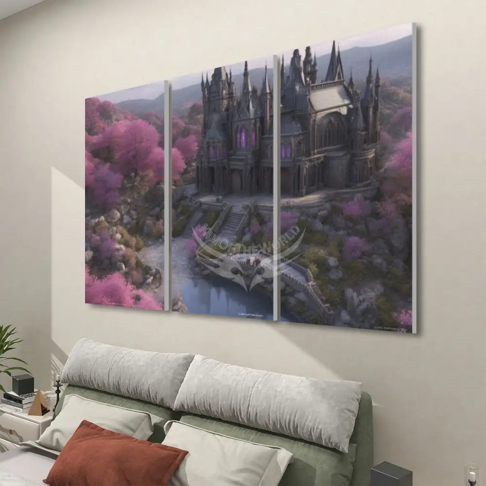 Gothic Castle - 3 Panels Sound Absorbing Wall Art 24’’x48’’x3 pcs Acoustic Panels