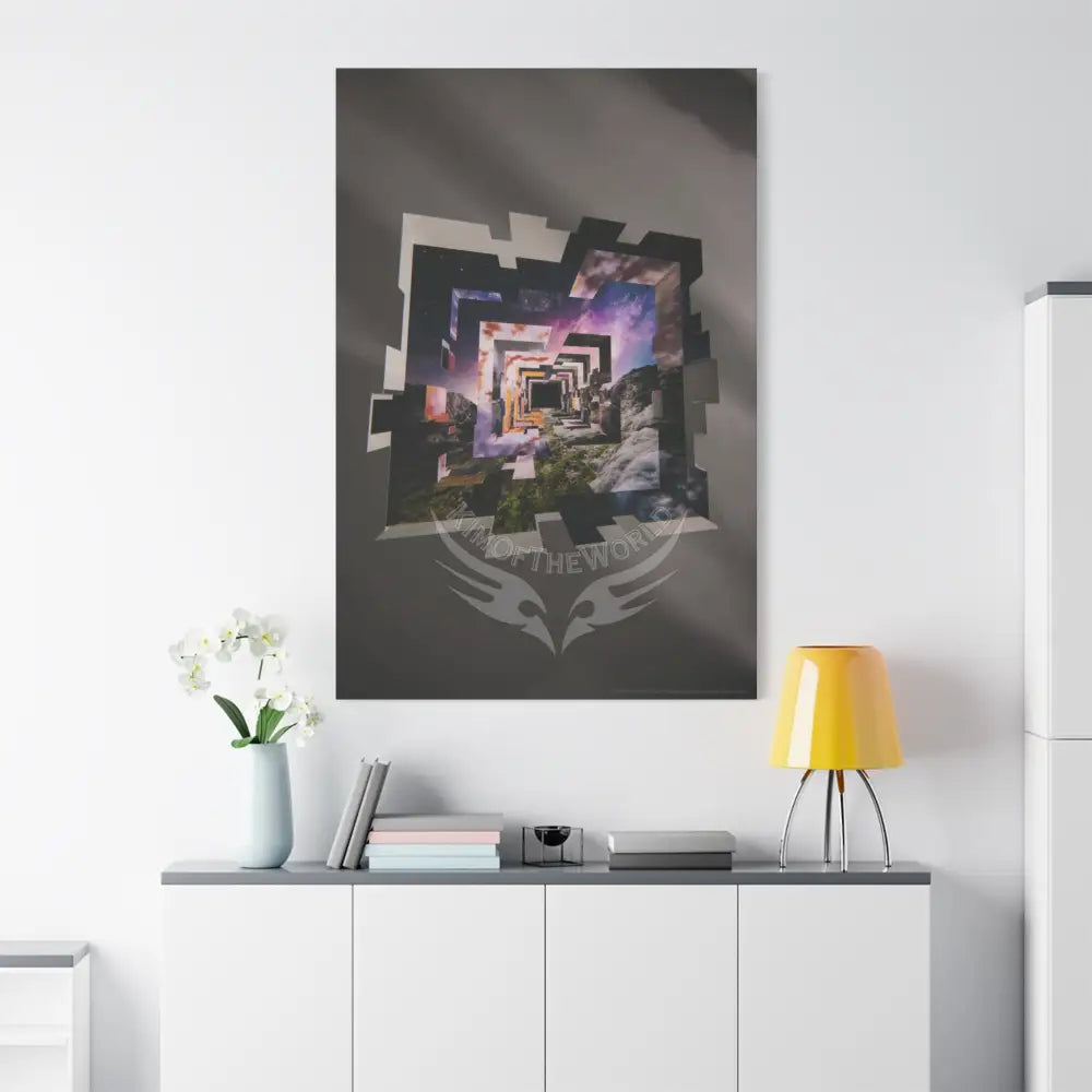 Gothic Cosmic Geometric Window Dark Multidimensional Canvas Print — Fractured World Space Art Canvas