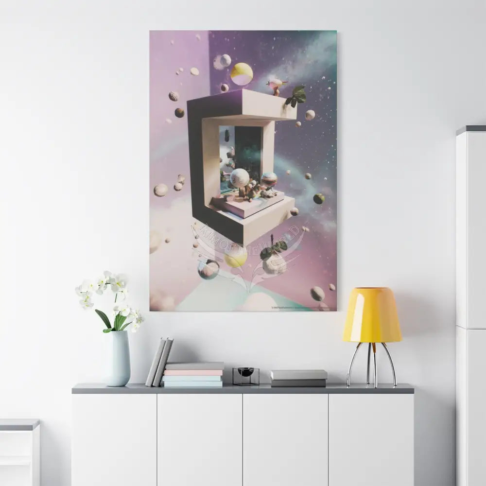 Gothic Cosmic Geometric Window Dark Multidimensional Canvas Print — Fractured World Space Art Canvas