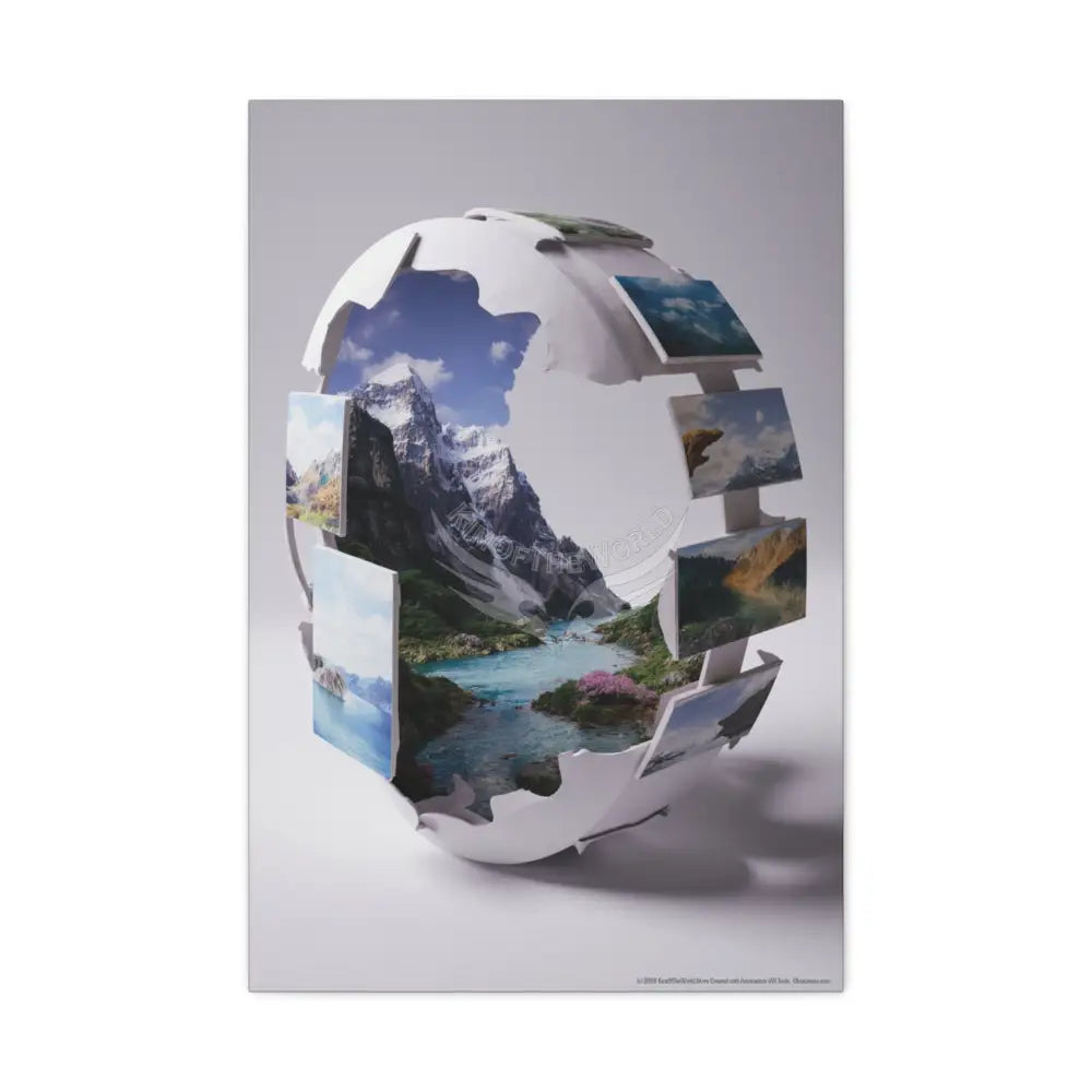 Gothic Cosmic Geometric Window Dark Multidimensional Canvas Print — Fractured World Space Art 20″ x 30″ (Vertical)