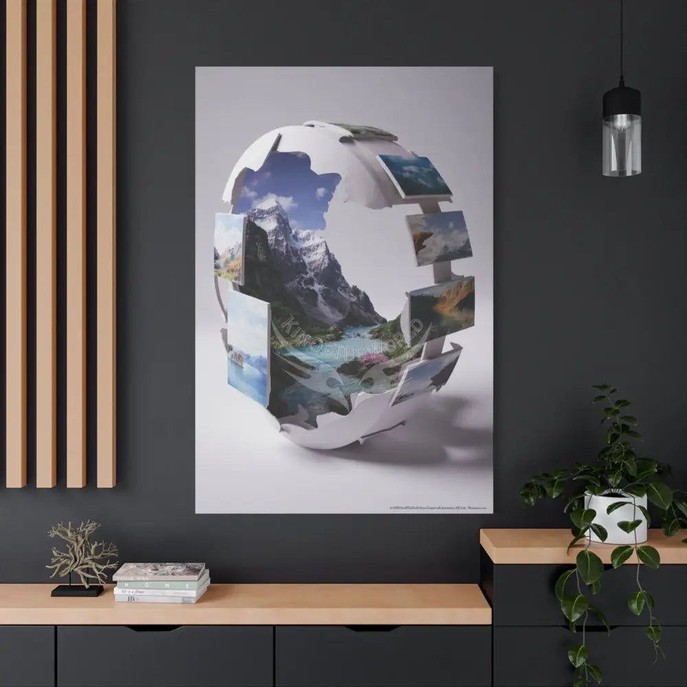 Gothic Cosmic Geometric Window Dark Multidimensional Canvas Print — Fractured World Space Art Canvas