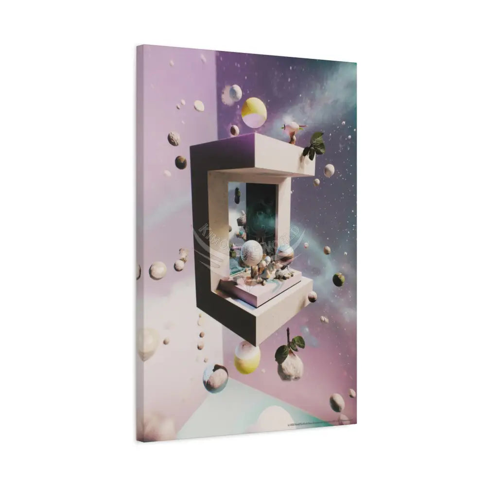 Gothic Cosmic Geometric Window Dark Multidimensional Canvas Print — Fractured World Space Art Canvas