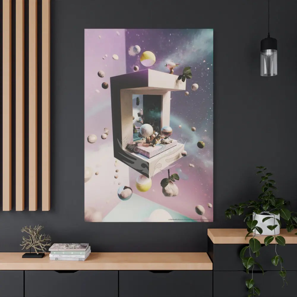 Gothic Cosmic Geometric Window Dark Multidimensional Canvas Print — Fractured World Space Art Canvas