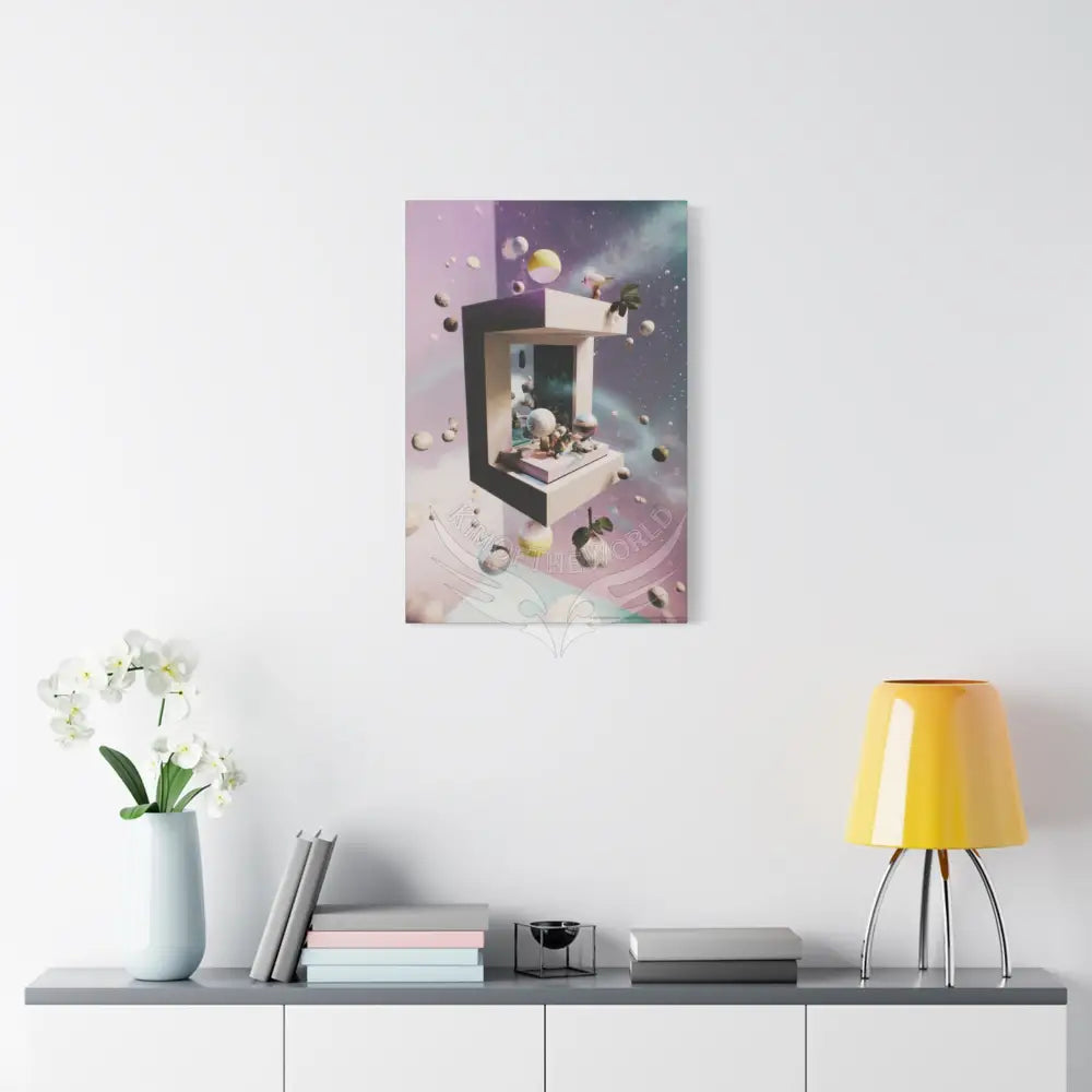 Gothic Cosmic Geometric Window Dark Multidimensional Canvas Print — Fractured World Space Art Canvas
