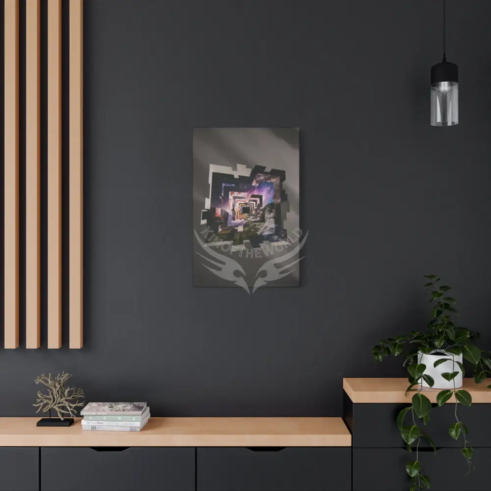 Gothic Cosmic Geometric Window Dark Multidimensional Canvas Print — Fractured World Space Art Canvas