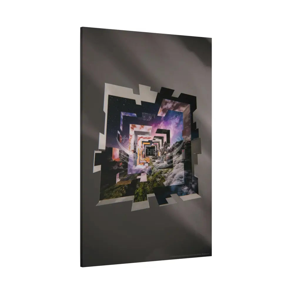 Gothic Cosmic Geometric Window Dark Multidimensional Canvas Print — Fractured World Space Art Canvas