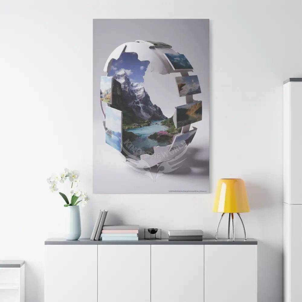 Gothic Cosmic Geometric Window Dark Multidimensional Canvas Print — Fractured World Space Art Canvas