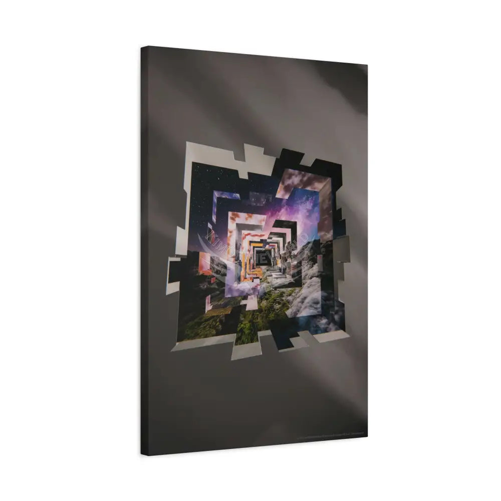 Gothic Cosmic Geometric Window Dark Multidimensional Canvas Print — Fractured World Space Art Canvas